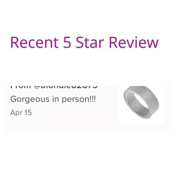 Men’s Silver stainless steel mesh ring - Picture 3 of 5